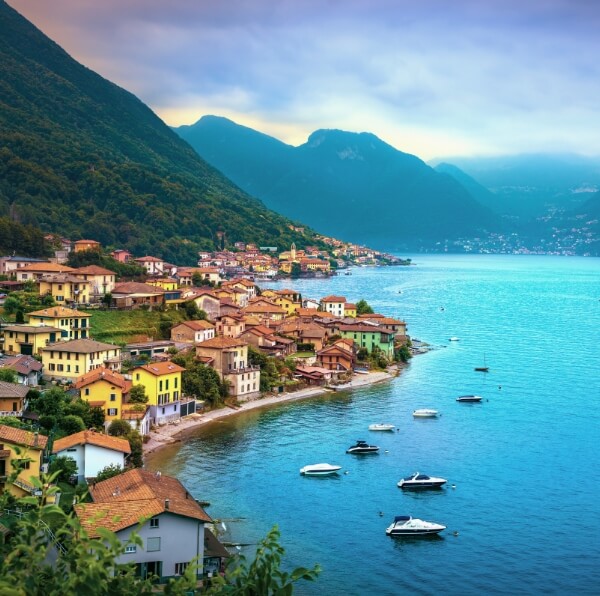 beautiful view of lezzeno village como lake europe