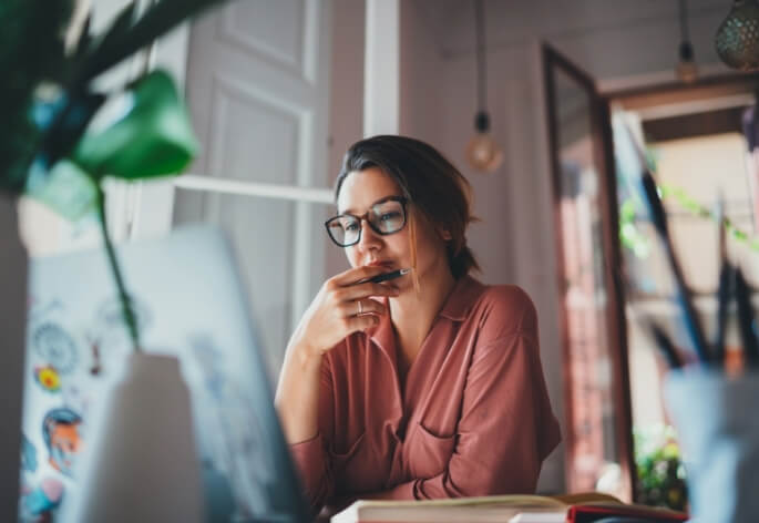 woman home office entrepreneurship blossom