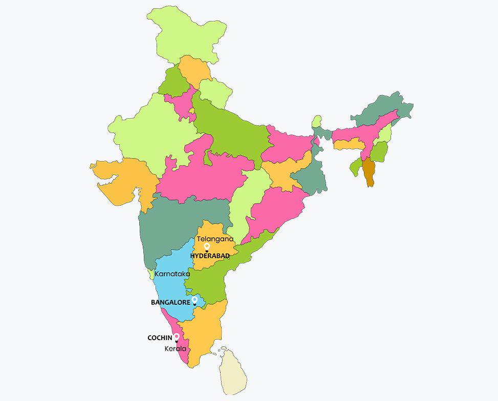 india map hyderabad bangalore cochin tourist travel guide