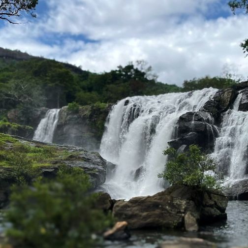 stunning view thoovanam waterfall long exposure